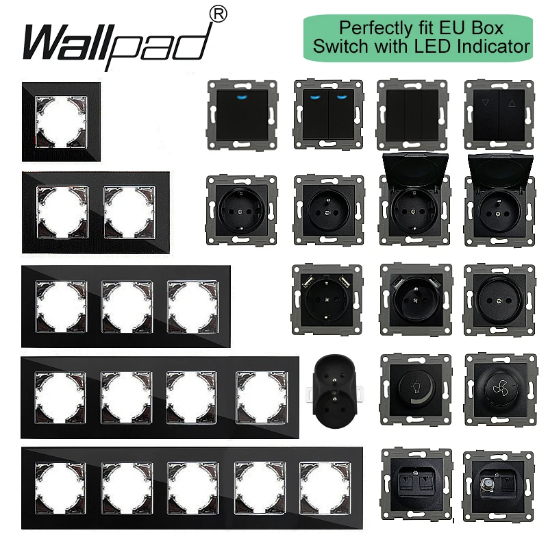 Black Glass Wallpad Electrical - Home Improvement Outlet recension och pris