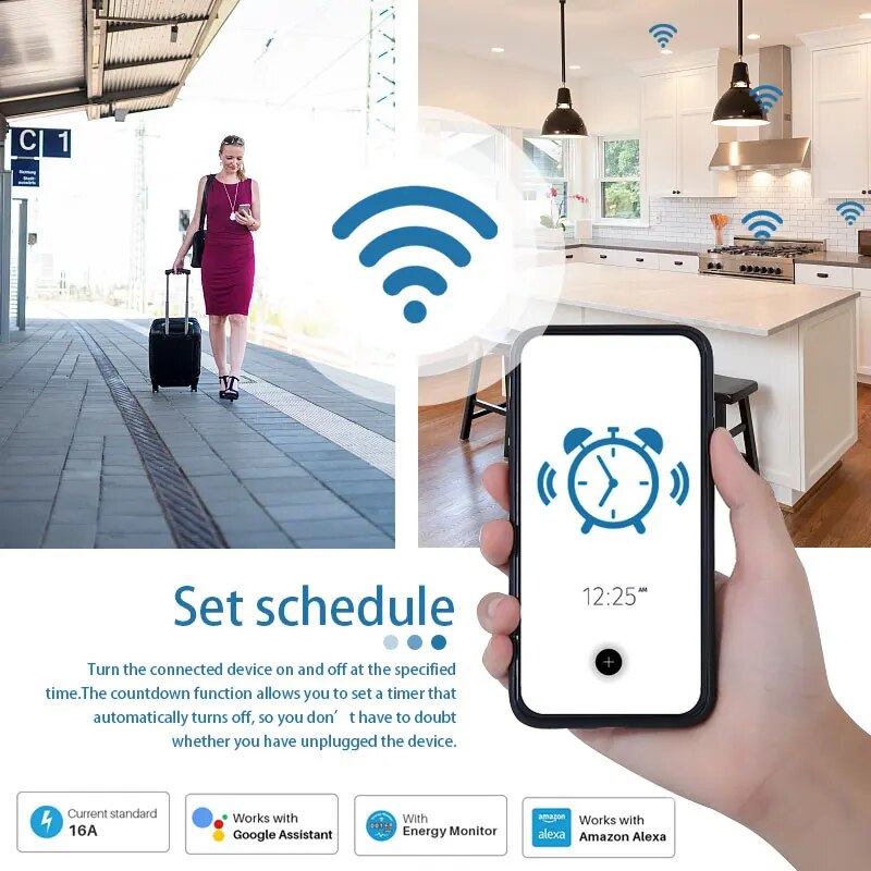 Smart EU Socket WiFi 20A EU Pl - Home Improvement Outlet recension och pris