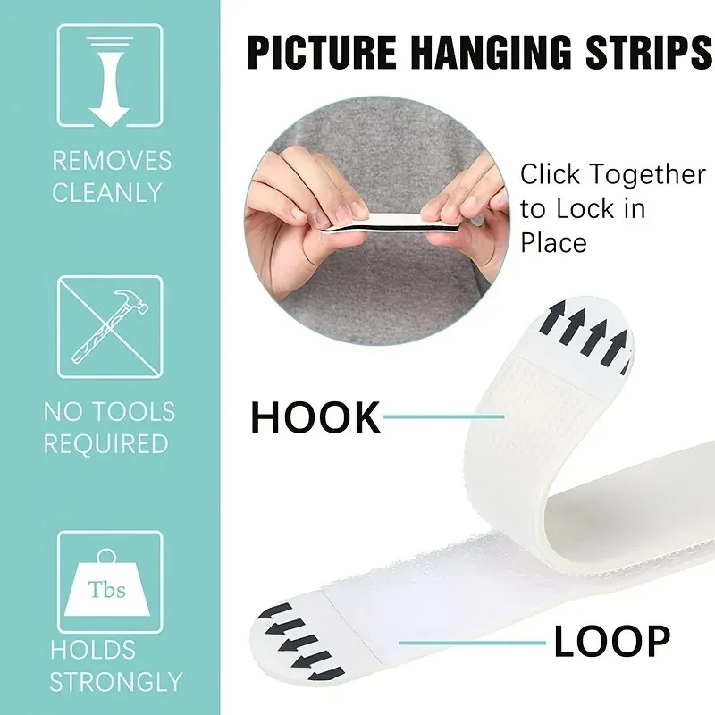 2026-48Pcs Photo Frame Fixing  - Picture Hanging Strip recension och pris