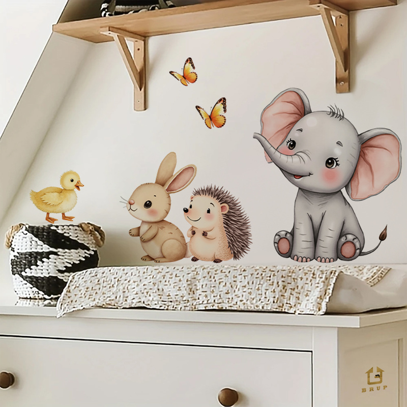 Cartoon Animal Wall Sticker -  - Home Improvement Kids recension och pris
