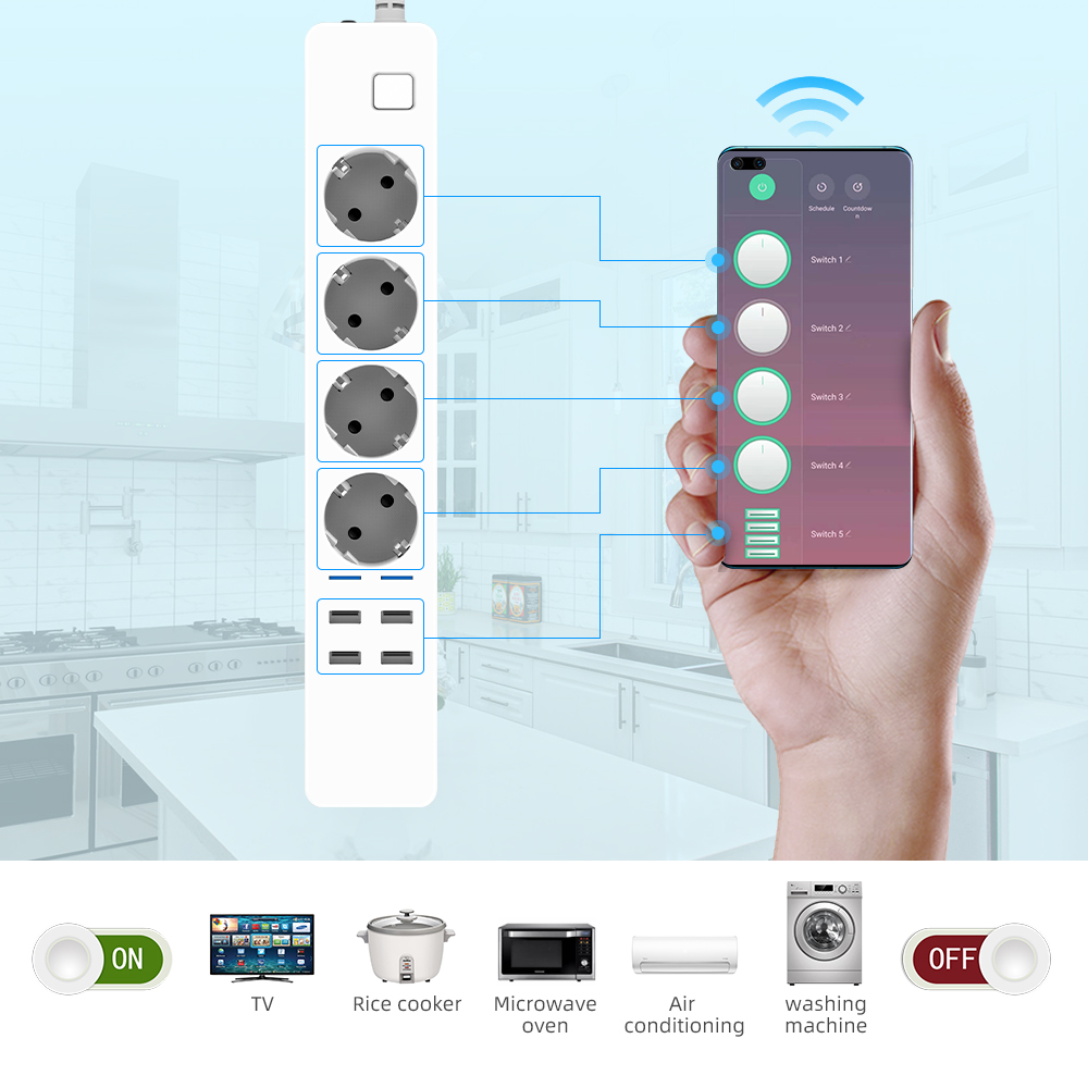 Smart Power Strip Wifi 4 EU Ou - Home Improvement Outlet recension och pris
